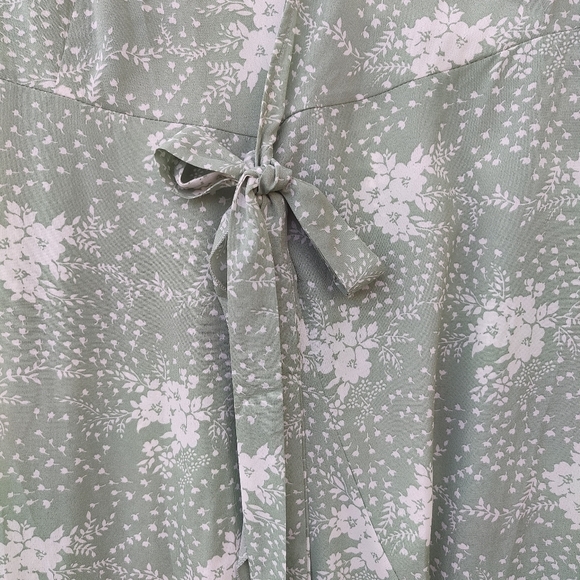 Simplee Boho Floral wrap dress high low hem Maxi flowy Party Dress green.Small - Picture 9 of 12